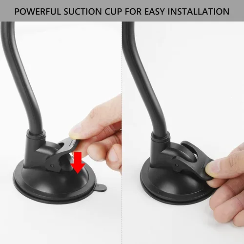 Miniatura 4 de LUEXBOX Soporte ajustable para secador de pelo, soporte para secadora de pelo con rotación de 360 grados con brazo posicionable y ventosa, soporte