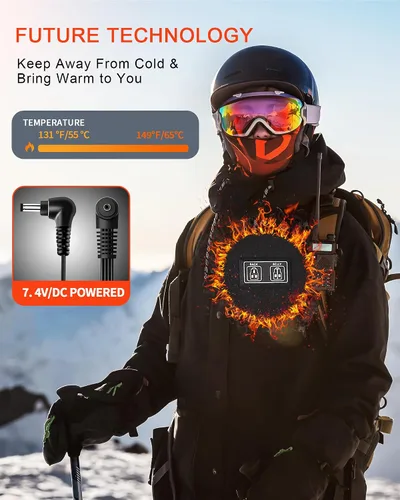 Miniatura 5 de Chaleco térmico para hombres y mujeres, chaleco térmico de forro polar con batería de 7.4 V, chaleco eléctrico ligero con aislamiento