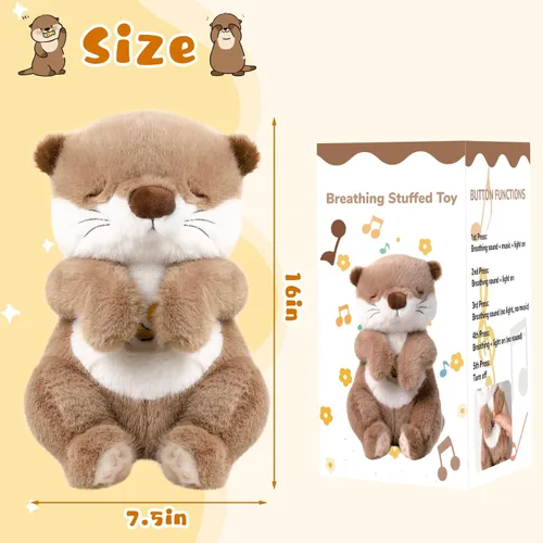 Miniatura 3 de Baby Comfort - Máquina de sonido de felpa con música, luces cálidas, momentos tranquilos para niños y adultos Peluche Que Respira