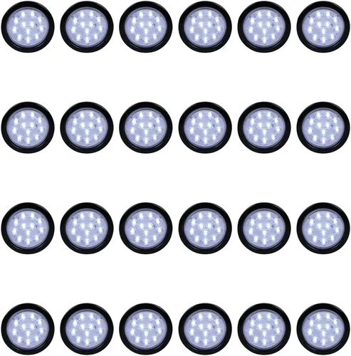 Miniatura 9 de Kit de tapones de cableado con cubierta de hule para luz trasera LED redonda de 4", 12 ledes, para RV, camioneta Luz roja - Lente transparente