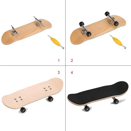 Miniatura 4 de GLOGLOW Fingerboard - Patineta profesional de madera de arce de 1.339 in con camiones de aleación, ruedas CNC, herramientas, funda de plástico