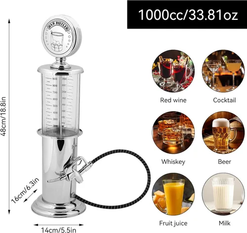 Miniatura 3 de Mini dispensador de alcohol de 1000 cc, dispensador de cerveza de una sola pistola, bomba de fiesta de barril para jugo de cerveza, bomba de picnic
