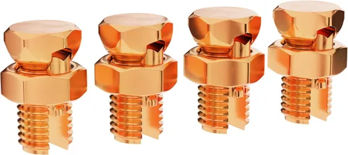 THE CIMPLE CO Paquete de 4 conectores de perno dividido de cobre de tamaño #6 6 AWG, pernos partidos de conexión a tierra para conductores,