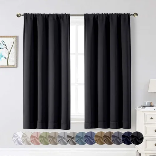 Miniatura 133 de Cortinas opacas para dormitorio, sala de estar, juego de 2 paneles de 54 pulgadas de largo, cortinas de oscurecimiento de habitación con aislamiento
