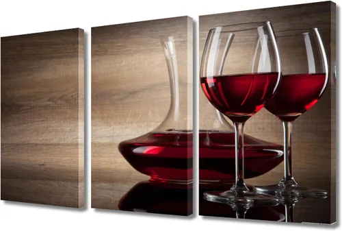 Miniatura 124 de Obra de arte para paredes del hogar, 3 paneles de letras de vino tinto, pinturas de corcho, impresiones HD, arte de pared de corcho de vino sobre