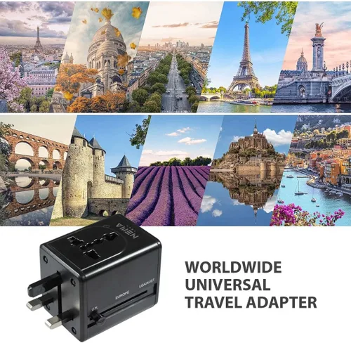 Miniatura 6 de Adaptador de viaje universal NemaTech Worldwide con cargador USB