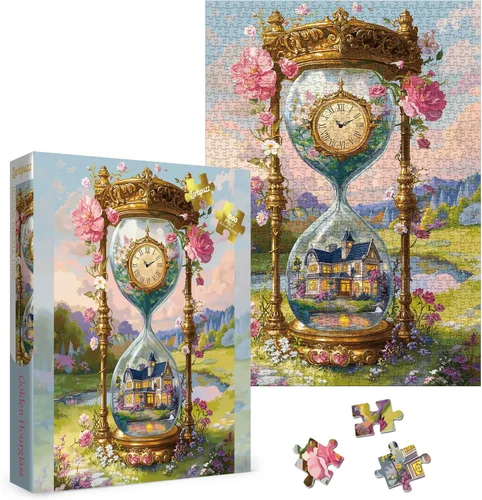 Miniatura 8 de Rompecabezas de castillo de manzana de fantasía para adultos de 1000 piezas, rompecabezas de mariposa de paisaje mágico, hermoso rompecabezas