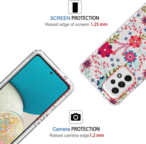 Miniatura 2 de Funda para Galaxy A53 5G/para Samsung A536U con protector de pantalla de vidrio templado, suave 360 cuerpo completo, a prueba de golpes, híbrida