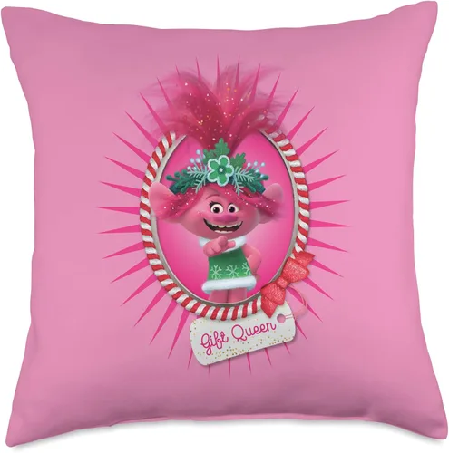 Miniatura 5 de DreamWorks Trolls Trolls-Holiday in Harmony: Gift Queen - Almohada de retrato, 16.0 x 16.0 in, multicolor