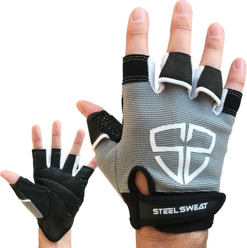 Miniatura 8 de Steel Sweat Guantes de entrenamiento, ideales para gimnasio, levantamiento de pesas, fitness, entrenamiento y crossfit, hechos para hombres