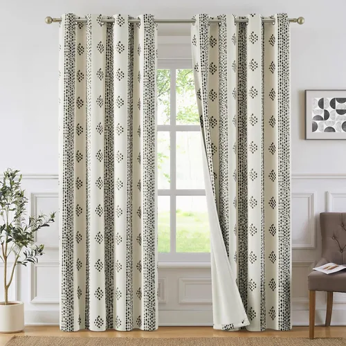 Miniatura 19 de Melodieux Cortinas bohemias 80% opacas de 63 pulgadas de largo para dormitorio, sala de estar, oscurecimiento de sala de estar, cortinas