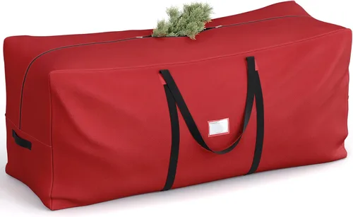 SONGMICS Bolsa de almacenamiento para árbol de Navidad, contenedor de almacenamiento para árbol de festividades, hasta 9 pies, bolsa para soporte de