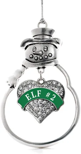 Miniatura 80 de Inspired Silver - Big Sis - Adorno de Navidad plateado - Adorno de árbol de Navidad con dije de corazón con circonita cúbica - Decoración colgante