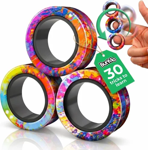 Miniatura 12 de BUNMO Juguete para la ansiedad, anillos magnéticos, para poner en cesta de Pascua, para adultos, para niños o niñas, genial regalo