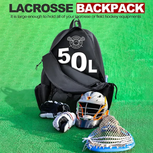 Miniatura 7 de Mochila para lacrosse GoHimal extra grande con soporte para palo de arrastre Tow Stick Holder