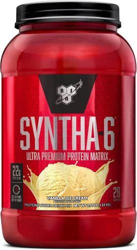 Miniatura 18 de BSN SYNTHA-6 Proteína de suero de leche en polvo con caseína micelar, aislado de proteína de leche, sabor a masa para pastel de chocolate, 48