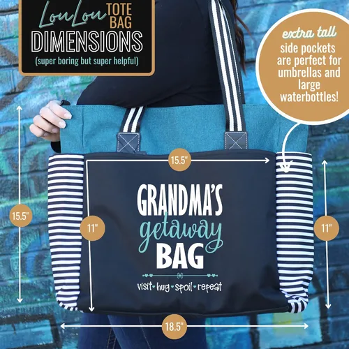 Miniatura 22 de Brooke & Jess Designs Bolso de mano para la abuela – Bolso de lona resistente con cremallera y bolsillo interior para la abuela para uso diario