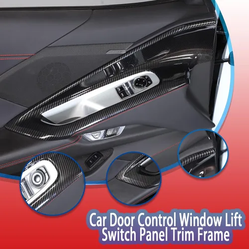 Miniatura 3 de Sekhyna Cubierta interior de la manija de la puerta del automóvil compatible con Chevrolet Corvette C8 Stingray 2020-2024 ABS 2020-2024, 2 piezas