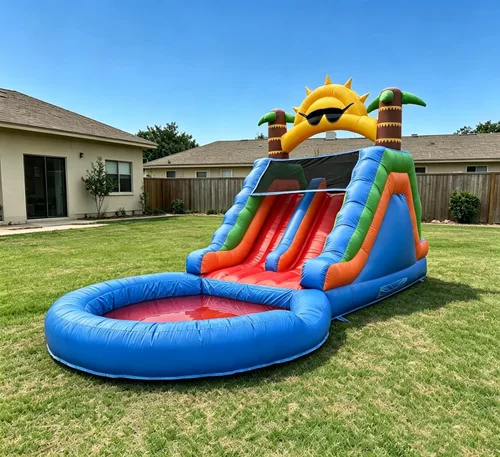 Miniatura 13 de Tobogán acuático inflable de grado comercial de 24 pies (L) para adultos y niños (toboganes dobles), toboganes acuáticos de PVC resistente