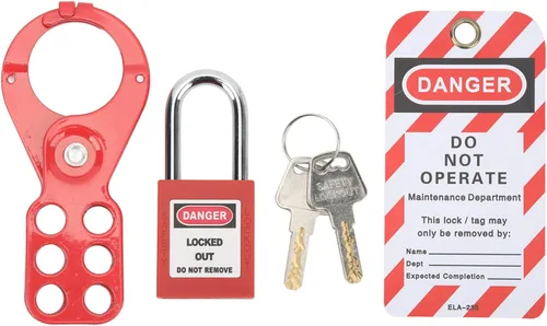 Juego de cerrojos para candados, kit de etiquetado ImpactLockout de acero inoxidable, diseño de 6 agujeros, alta seguridad, a prueba de