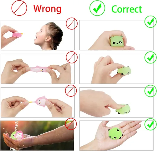 Miniatura 3 de Outee 20 piezas de juguetes Mochi Kawaii animales con caja de regalo que brillan en la oscuridad, lindo juguete para aliviar el estrés, recuerdos