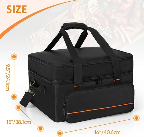 Miniatura 6 de Bolsa de transporte de parrilla de doble capa samdew, funda para parrilla compatible con Ninja GR101 Sizzle sin humo para interiores y plancha