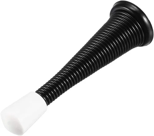Miniatura 4 de uxcell Topes de puerta roscados de resorte cromados, 3-1/8 pulgadas de longitud, blanco y negro, 5