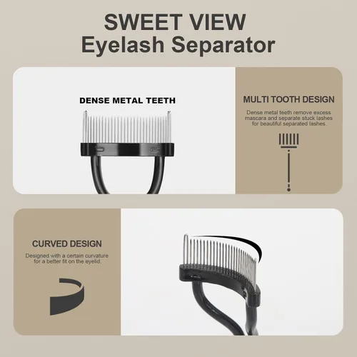 Miniatura 6 de SWEET VIEW Cepillo para cejas, separador de pestañas, peine de cejas y carrete de pestañas, herramientas profesionales de maquillaje de ojos