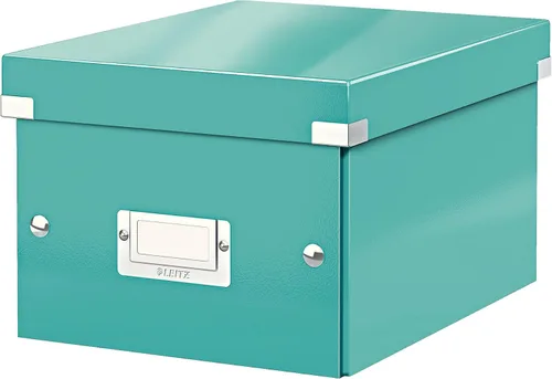 Leitz Caja de almacenamiento A5, rango de clic y tienda 60430001 - Caja de almacenamiento pequeña, blanca A5 Azul (Ice Blue)