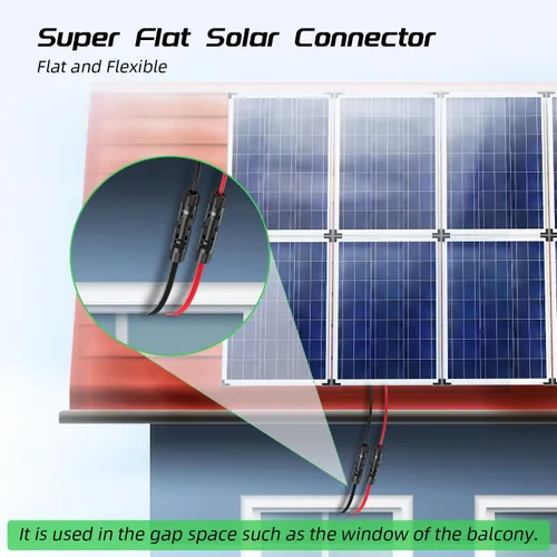 Miniatura 2 de Bateria Power Conector de cable solar súper plano, cable de extensión solar fotovoltaico de balcón de 30 amperios con conectores macho y hembra