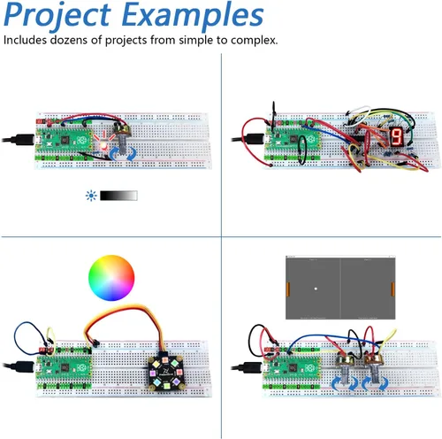 Miniatura 4 de Freenove Super Starter Kit para Raspberry Pi Pico (incluido), microcontrolador Cortex-M0+ de doble núcleo, tutorial detallado de 588 páginas, 177