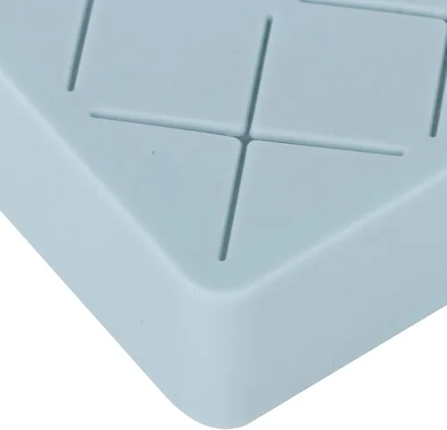 Miniatura 8 de Organizador de lápiz labial, organizador de maquillaje acrílico de 24 ranuras para lápiz labial, pinceles, botellas y más (azul)