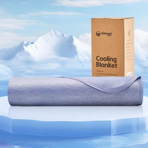 Miniatura 15 de Manta refrescante de Ailemei Direct con efecto frío de doble cara, ligera, transpirable, temática costera de verano, para cama, transfiere el calor
