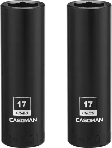 Miniatura 32 de CASOMAN Enchufe de impacto de 6 PT de 1/2" x 1.378 in de profundidad, CR-MO, 1/2 pulgada de transmisión de 6 puntos para una fácil extracción