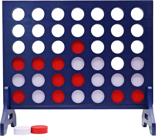 Miniatura 13 de Tailgating Pros Cuatro en una fila gigante azul marino premium con funda de transporte – Juego de patio al aire libre de gran tamaño – ¡Muchos