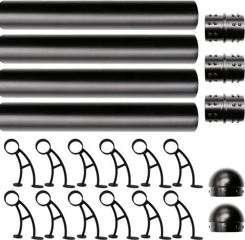 Miniatura 16 de Kit de riel de pie de montaje en barra sólida, tubo de acero inoxidable negro mate con conector interno, soporte de riel de pie de montaje en barra