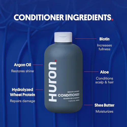 Miniatura 7 de Huron Hair Duo Juego de champú y acondicionador nutritivo para hombres Limpia, fortalece e hidrata Sin sulfatos ni parabenos, vegano