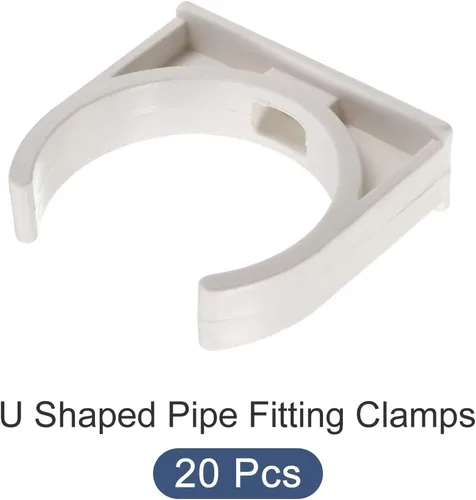 Miniatura 6 de METALLIXITY Clips de tubería de agua de PVC (1.969 in/1.97 pulgadas), 20 unidades, abrazaderas de plástico en forma de U, para manguera de tubería