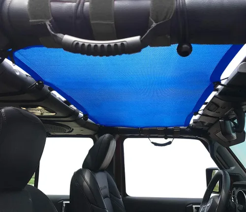 Miniatura 2 de Shadeidea - Parasol para capota de automóvil, parte delantera, funda de malla de color azul, bloqueador ultravioleta con bolsa de transporte