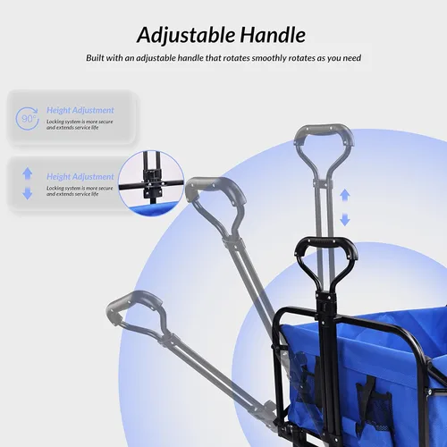 Miniatura 4 de Elevon Marco de acero resistente plegable de 150 libras de capacidad para acampar al aire libre, jardín, carro utilitario para patio, color azul
