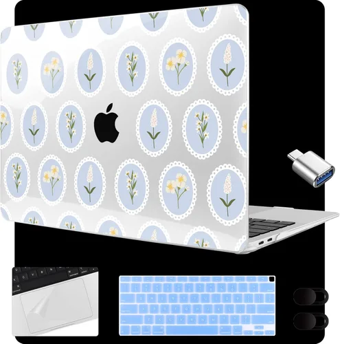 Miniatura 32 de MEEgoodo para MacBook Air de 13.3 pulgadas, funda 2021 2020 2019 2018 A2337 M1 A2179 A1932, carcasa transparente para MacBook Air M1, carcasa dura