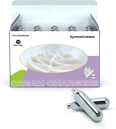 Miniatura 2 de Paquete de 10 cartuchos de cargador color crema de 0.28 oz – Cargadores de repuesto de óxido nitroso compatibles con dispensadores de crema estándar