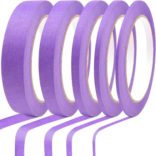 Miniatura 11 de 5 Rollos de Cinta de Rayas Finas - Cinta de Enmascarar 1/16", 1/8", 1/4", 1/2", 3/4" - Cinta de Enmascarar Fina para Pintores Automotriz