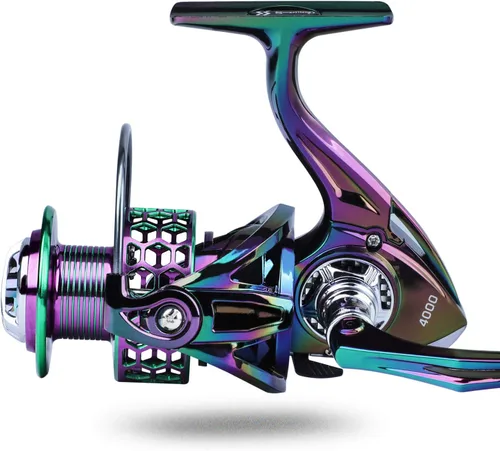 Miniatura 3 de Sougayilang - Carrete de pesca colorido 13 + 1 BB, ultraligero, ultra suave, potente, carretes giratorios, con marco de grafito y gestión de línea
