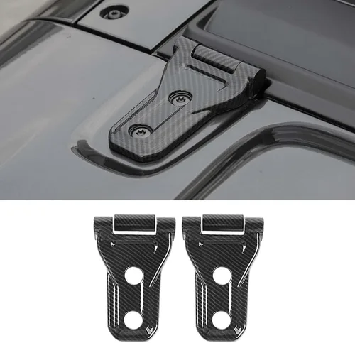 JeCar Cubiertas de bisagra de capó, accesorios exteriores compatibles con Jeep Wrangler 2018-2023 JL JLU 2018-2023, acabado de fibra de carbono