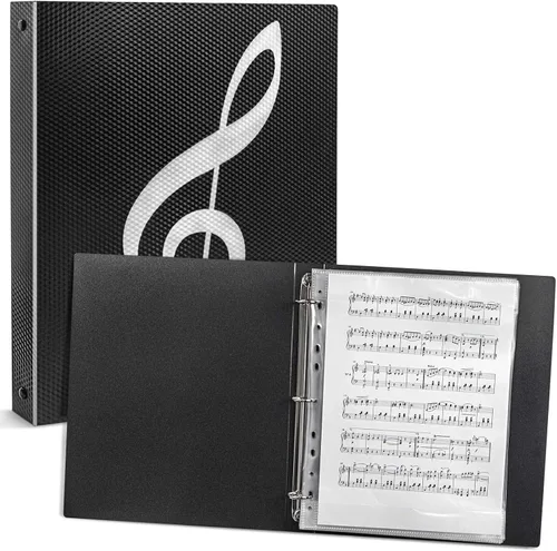 Carpeta de partituras musicales, carpeta de música tamaño carta, capacidad de 80 páginas, carpeta de coro escribible, apto para papel de 8.5 x 11