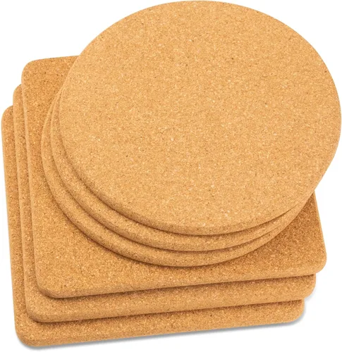 Salvamanteles de corcho para platos calientes, ollas y sartenes, soportes para ollas para cocina, 8 pulgadas, paquete de 6 almohadillas calientes,