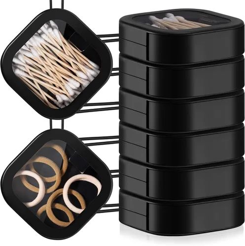 Kathfly 6 piezas contenedor dispensador de gomas para el cabello organizador soporte para horquillas portátil para viajes soporte para hisopos de