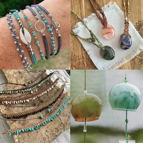 Miniatura 7 de 40 colores de cuerda de poliéster encerado de 0.039 pulgadas, hilo recubierto de cera para hacer joyas, cuerda encerada para hacer pulseras de 25