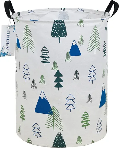 Miniatura 27 de Cesta de lavandería redonda impermeable, cesta de almacenamiento plegable, cestas de lavandería con asa, cesta de regalo, adecuada para habitación
